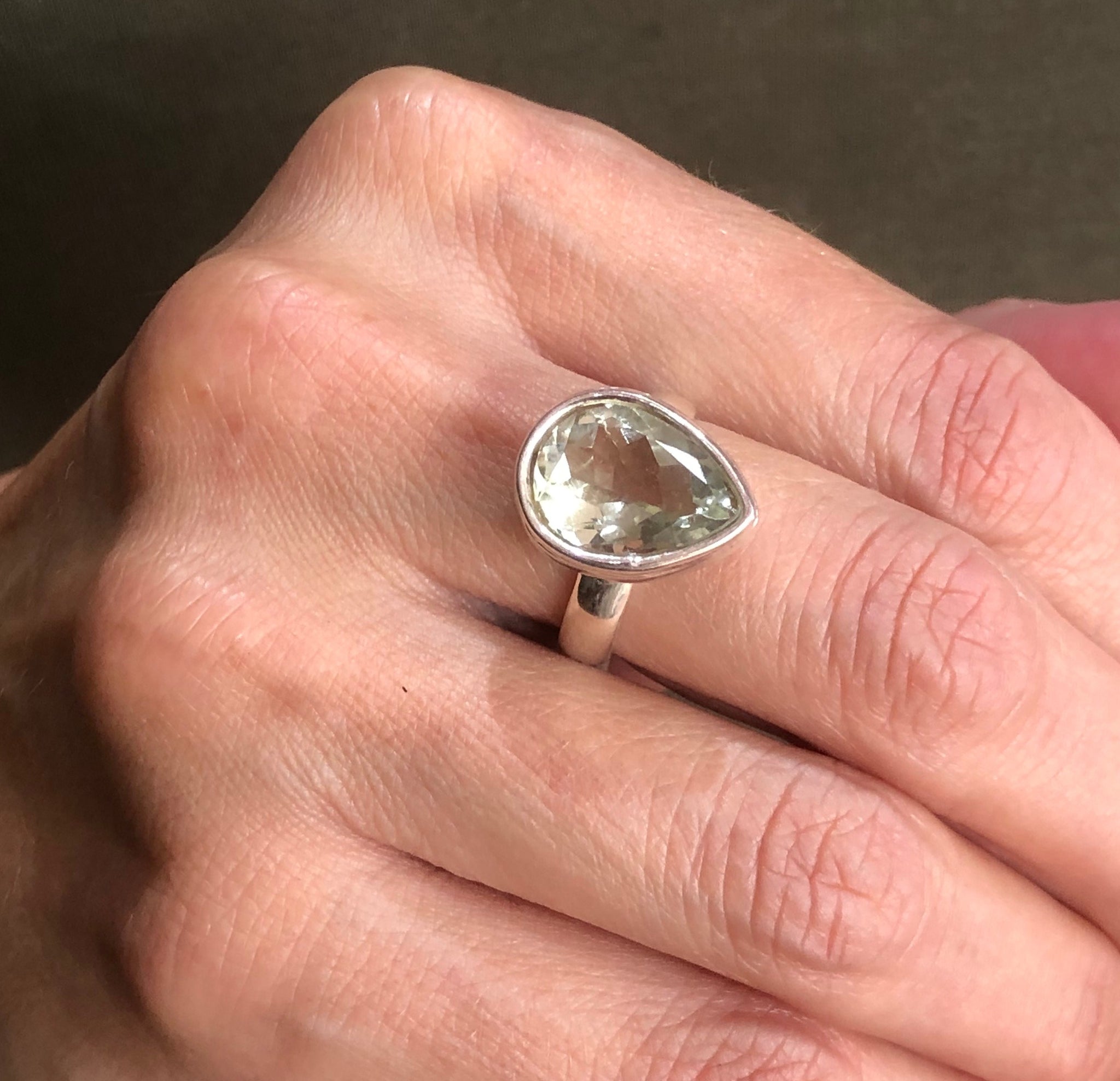 Green store amethyst ring