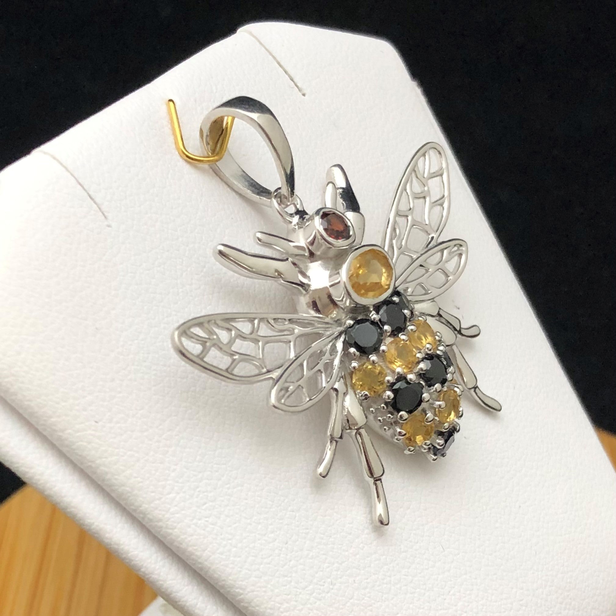 Citrine bee necklace deals