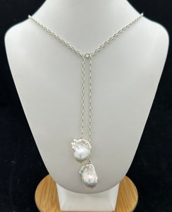 Freshwater Baroque Pearl Lariat Necklace