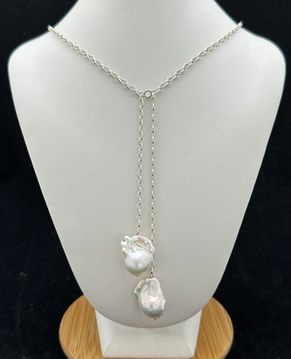 Freshwater Baroque Pearl Lariat Necklace