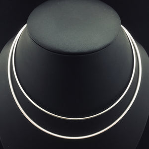 Silver Flat Omega Choker