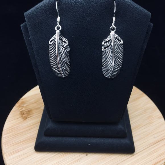Silver Feather Earrings  E27