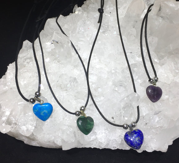 Gemstone Heart Necklaces