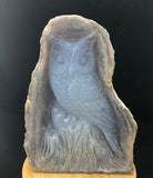 Blue Chalcedony Owl Carving