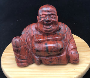 Red Jasper Buddha Carving