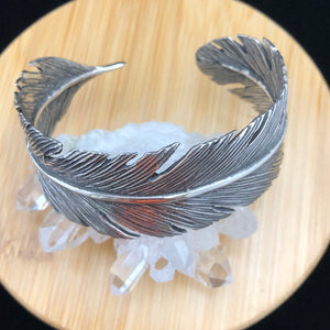 Silver "Feather" Cuff Bangle