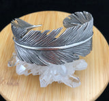 Silver "Feather" Cuff Bangle