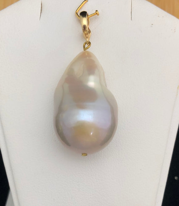 Edison Baroque Pearl Pendant 9K                 OLP36