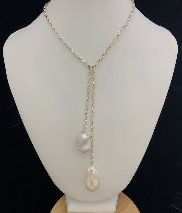 Edison Baroque Pearl Lariat Necklace                 OLN 19