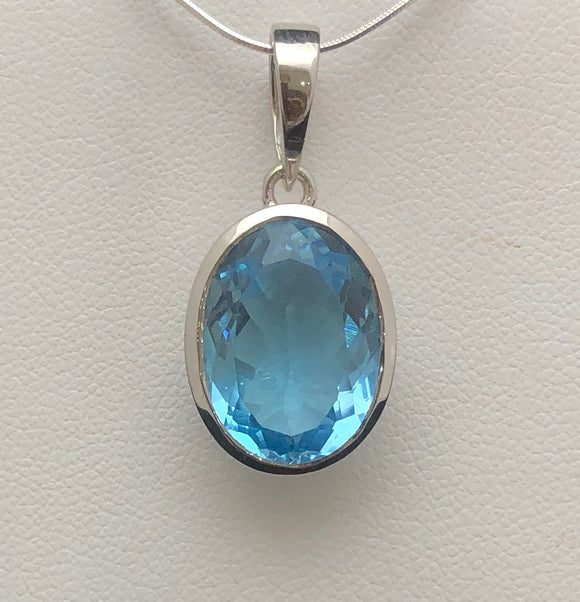 Blue Topaz Pendant   BTP 04