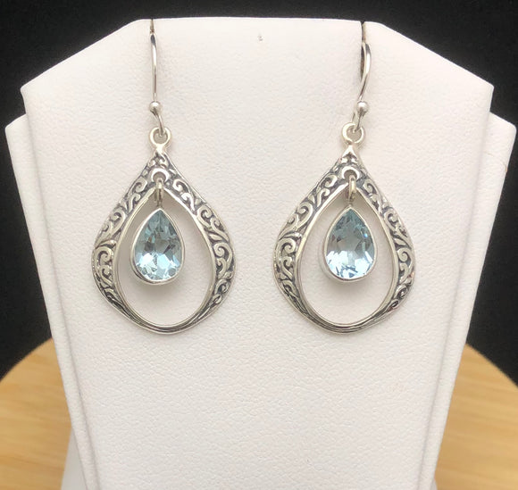 Blue Topaz Earrings    BTE 06