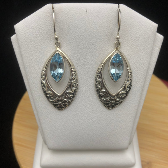 Blue Topaz Earrings    BTE 07