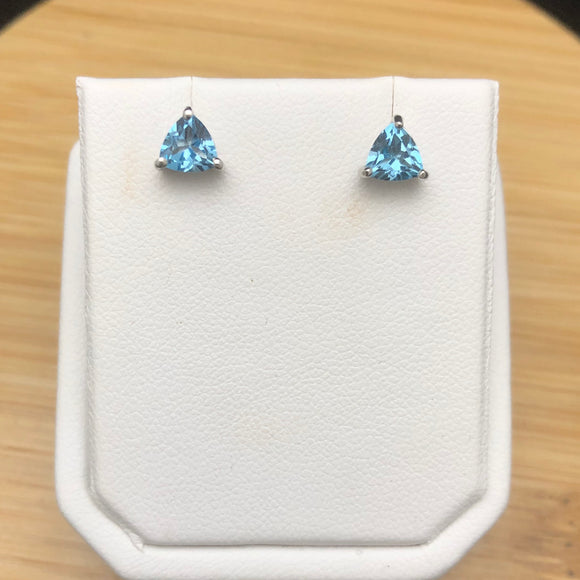 Blue topaz stud earrings deals