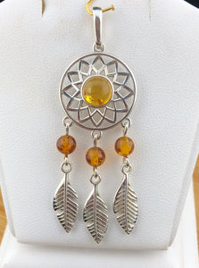 Amber Dreamcatcher Pendant