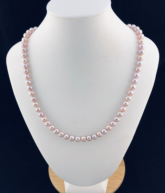 Pink freshwater pearl necklace deals